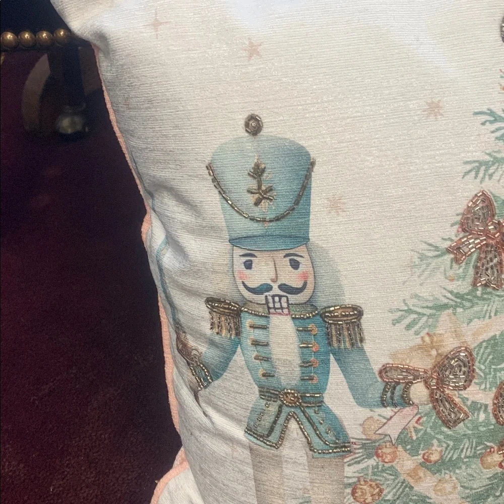 Holiday Nutcracker and Ballerina Decorative Pillow17 by 17